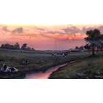 Morning Unveiled - Sunrise Over Farm by artist Tim Liess