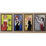 Set of four giclee canvases by Cassandra Barney