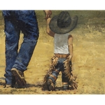 I Wanna Be Like You - Father and son by prairie artist Marsha Lehmann