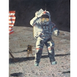 John Young Leaps into History - Apollo 16 on the moon by astronaut artist Alan Bean
