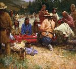 A Friendly Game at Rendezvous 1832 by Howard Terpning