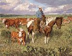 Vespers - Cowboy with cattle by artist Bradley Schmehl