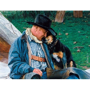 A Dog and His Cowboy by artist Fred Fields