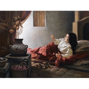 Blessed Among Women - Annunciation by religious artist James Seward