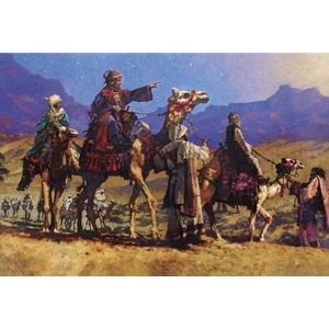 Searching for the King - Three wise men by Christian artist Michael Dudash