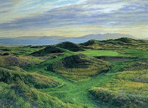 Postage Stamp 8th Hole Royal Troon by Linda Hartough
