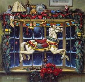 Christmas Carousel Pony by Paul Landry