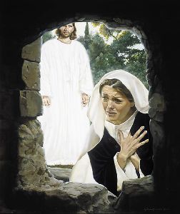 Why Weepest Thou - Mary Magdalene at the Tomb by religious artist Liz Lemon Swindle