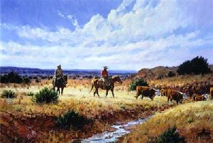 Workin on the Sixes by western artist Martin Grelle