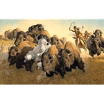 In Pursuit of the White Buffalo by western wildlife artist Frank McCarthy