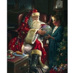 One Christmas Eve - Girl and Santa Claus by fantasy artist Dean Morrissey