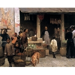 Chinatown Market, San Francisco 1878 by Chinese artist Mian Situ