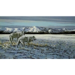 First Snow - Arctic Wolves by wildlife artist Ron Parker