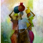 Water Maids No. 6 by African American artist Okonkwo Nnamdi