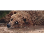 The Joy of Mud - Grizzly by wildlife portrait artist Bonnie Marris