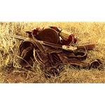 1880s Still Life of Saddle and Rifle by James Bama