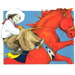 Red Horse Rider by cowgirl artist Donna Howell-Sickles