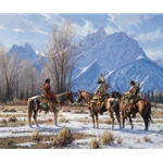 Eagle Prayer - Apsaalooke hunters in the Tetons by western artist Martin Grelle