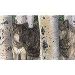 Brothers and Sisters - young wolves by wildlife artist Judy Larson