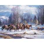 Camp Meat and Mules by western artist Martin Grelle