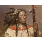 Fish Hawk - Portrait of an Indian Warrior by Z. S. Liang