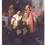 The Calico Dress, Family Laundry, 1906 by historical artist Mian Situ