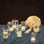 what's that in dog beers - yellow lab humor by comedic artist Will Bullas