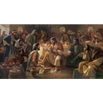 Servant of All - Jesus washing feet of disciples by Christian artist James Seward