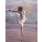 Boundless - woman dancing on beach by figure artist Steve Hanks