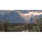 Buffalo Crossing - Teton mountains and valley by Phillip Philbeck