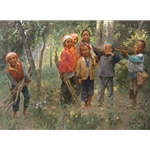 ~ Firewood Gang - Children gathering wood by artist Mian Situ