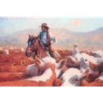 The Working Pens loading cattle by cowboy artist Jack Terry