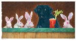 the hare of the dog...-Black lab and white rabbits by Will Bullas