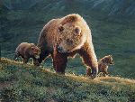 Her Power and Her Glory - Grizzly and cubs by wildlife artist Bonnie Marris