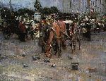 Carriages in Front of Plaza House by Richard Schmid