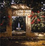 Eden - Garden gate and Fountain by artist George Hallmark
