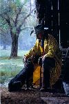 More Than Friends - cowboy and his dog by western artist Martin Grelle