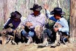 Nothin' But The Truth -Cowboys chatting by western artist Bruce Greene