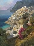 View in Positano by Italian landscape artist Giovanni DiGuida