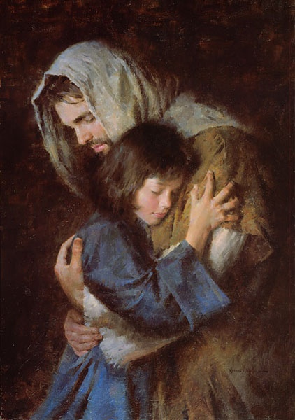 Jesus Christ Hugging Children