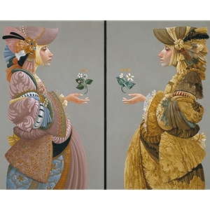 Two Sisters Dyptych by artist James Christensen
