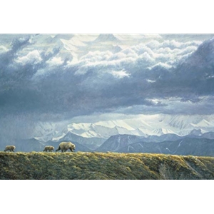 Along the Ridge - Grizzly Bears by Robert Bateman