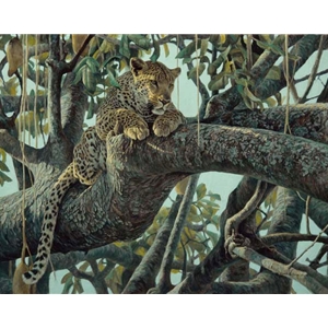 Leopard in a Sausage Tree by Robert Bateman