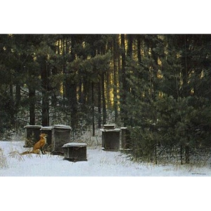 Fox and Beehives by Robert Bateman