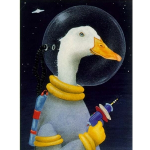 Space Cadet  - Duck astronaut by humor artist Will Bullas