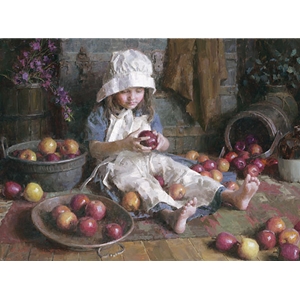 Apple Girl by figurative artist Morgan Weistling