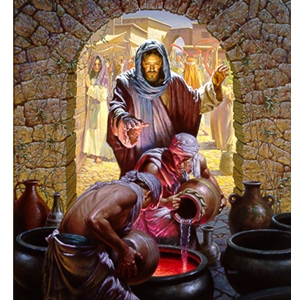 Water to Wine - Biblical story by religious artist Morgan Weistling