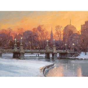 Evening Skate - Boston Common in winter by artist Don Demers