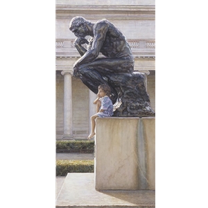 The Thinkers - boy and statue by artist Steve Hanks
