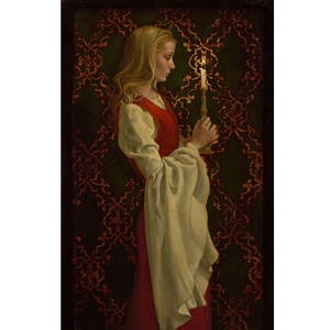 Virtue - Woman with candle by religious artist James Christensen